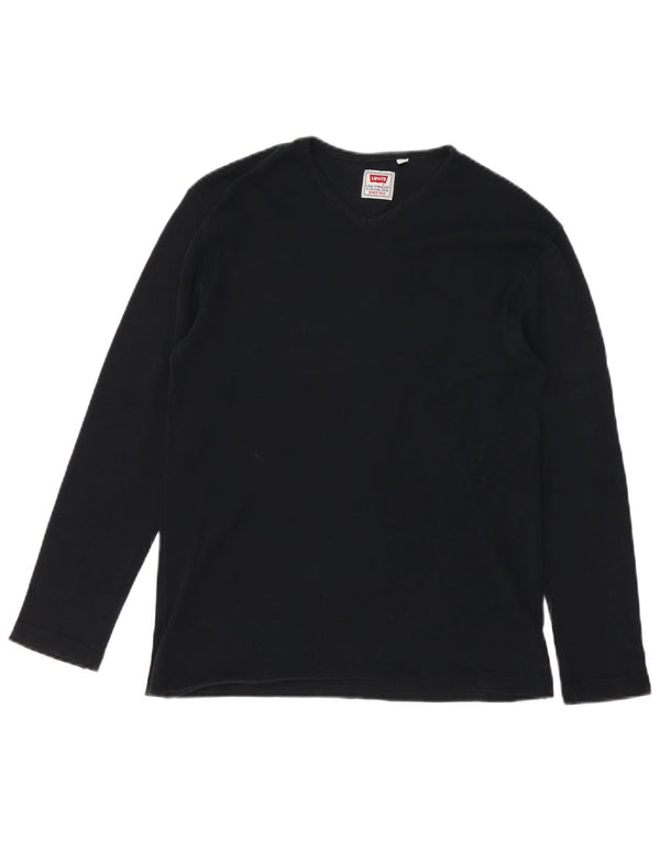 Levi's Top da donna a maniche lunghe UK 14 cotone nero medio