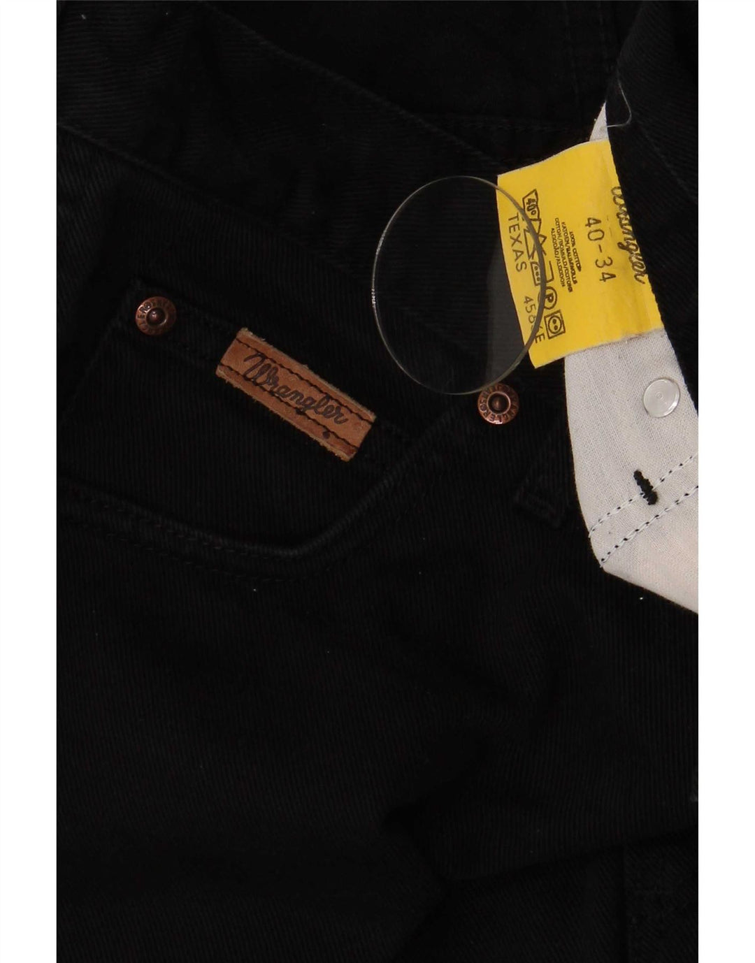 Jeans dritti da uomo Wrangler Texas W40 L34 cotone nero