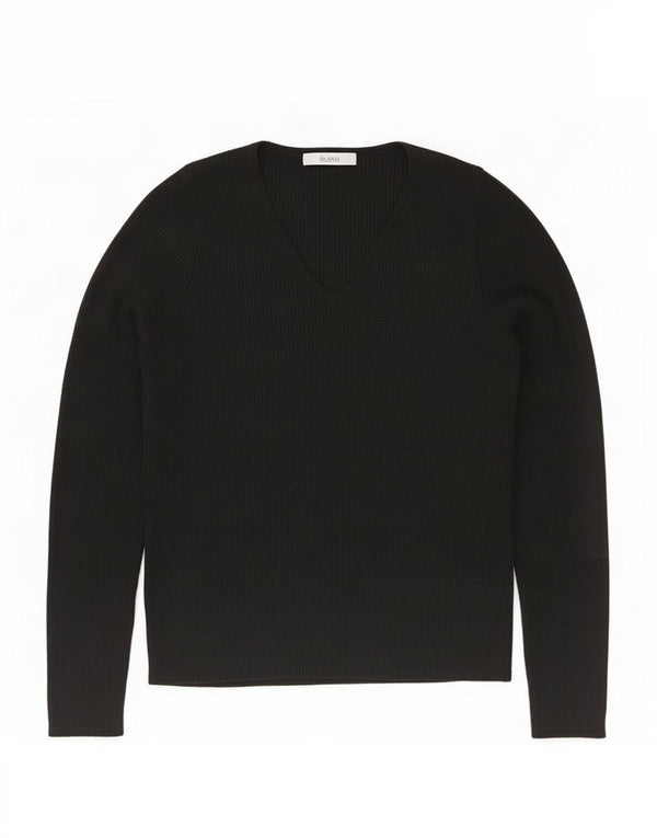 Maglione da donna con scollo a V Marks & Spencer UK 14 acrilico nero medio
