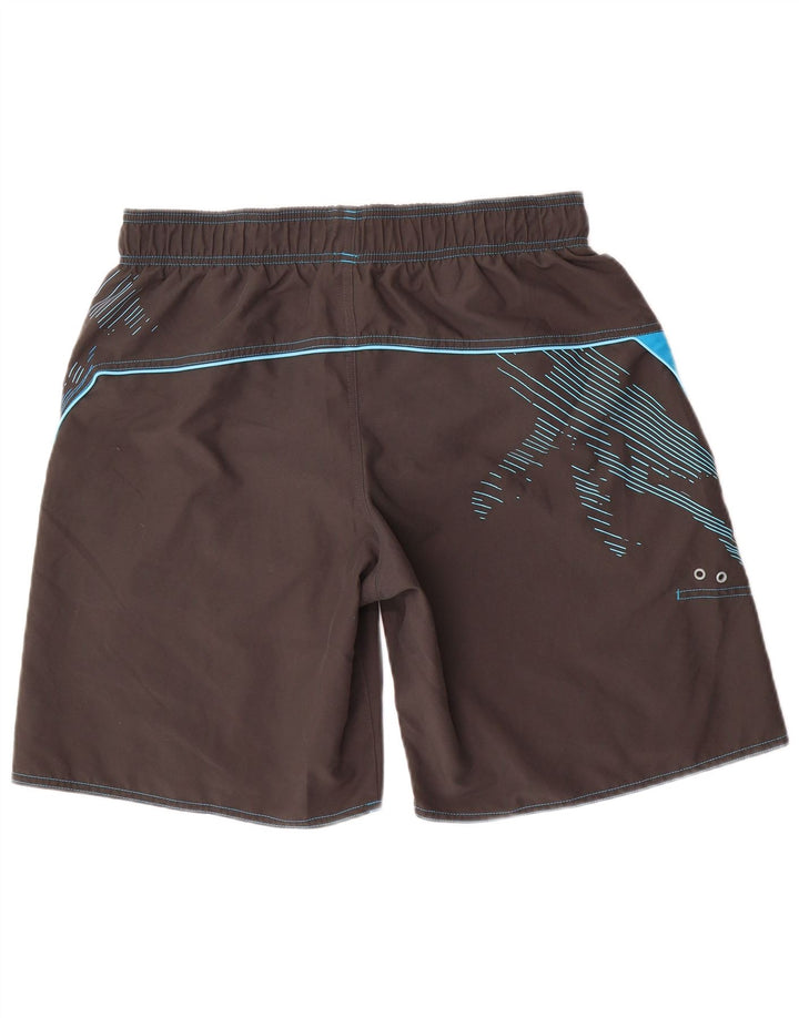 Pantaloncini da bagno con grafica ADIDAS da uomo, grandi, in poliestere color block nero