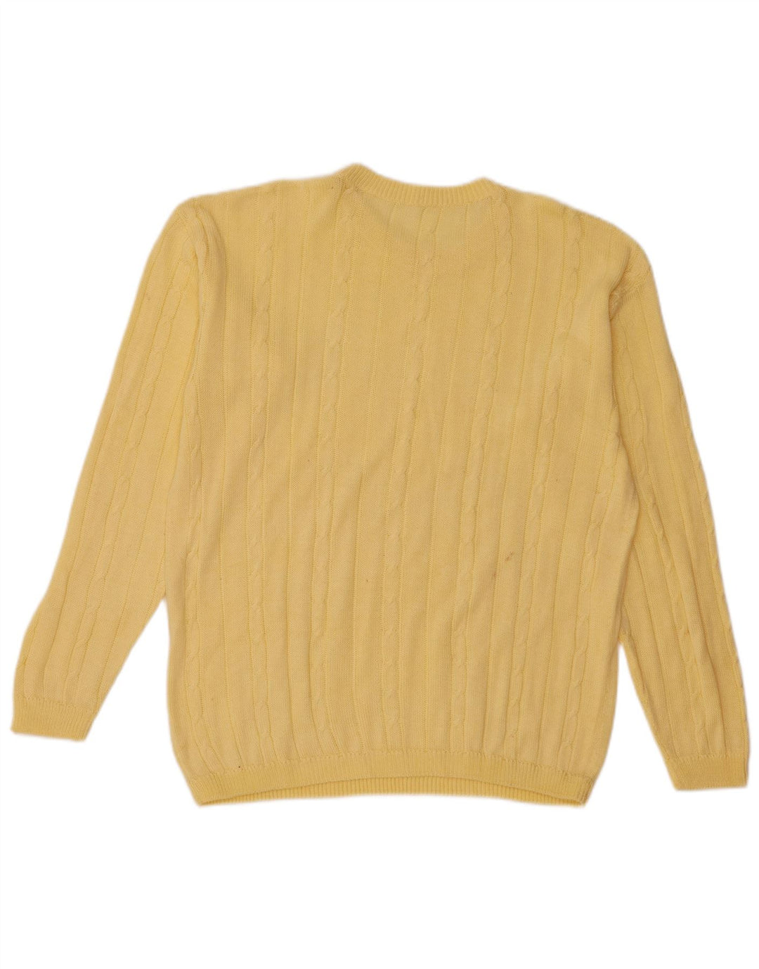 Maglione vintage da uomo girocollo giallo medio