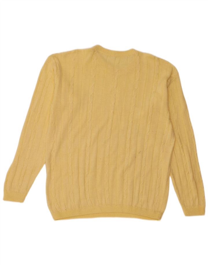 Maglione vintage da uomo girocollo giallo medio