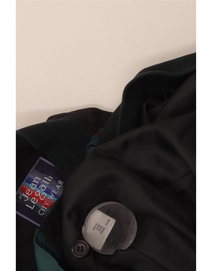 JEAN LEGALLI Giubbotto bomber da uomo UK 42 XL Seta color block verde