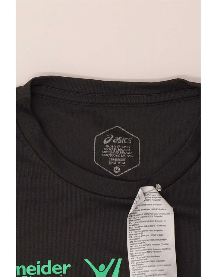 T-shirt grafica Asics Paris da donna UK 14 Poliestere grigio medio