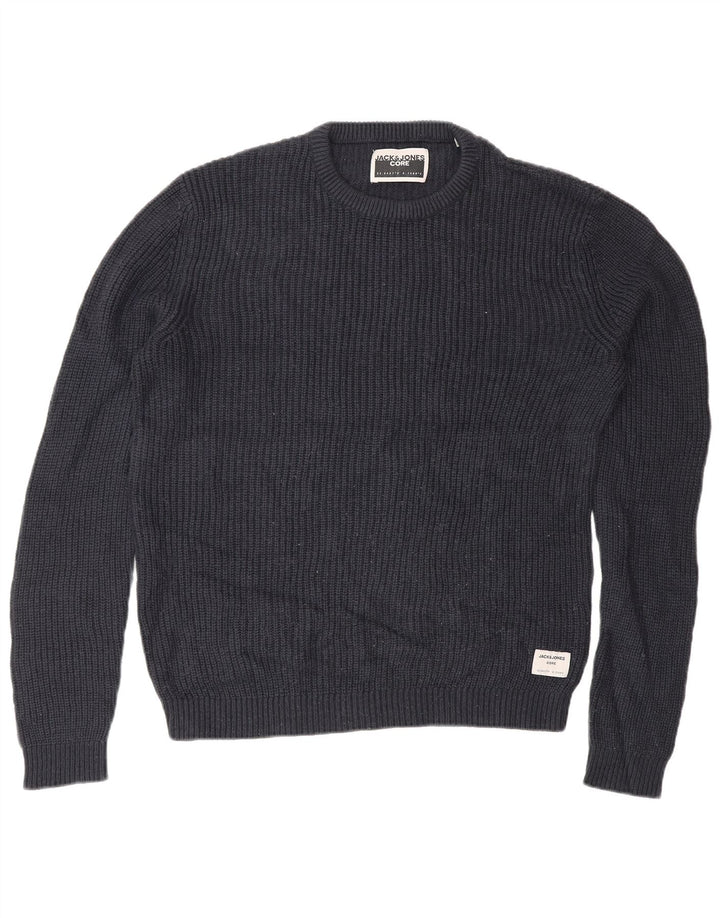 Maglione maglione girocollo da uomo Jack & Jones medio acrilico blu navy