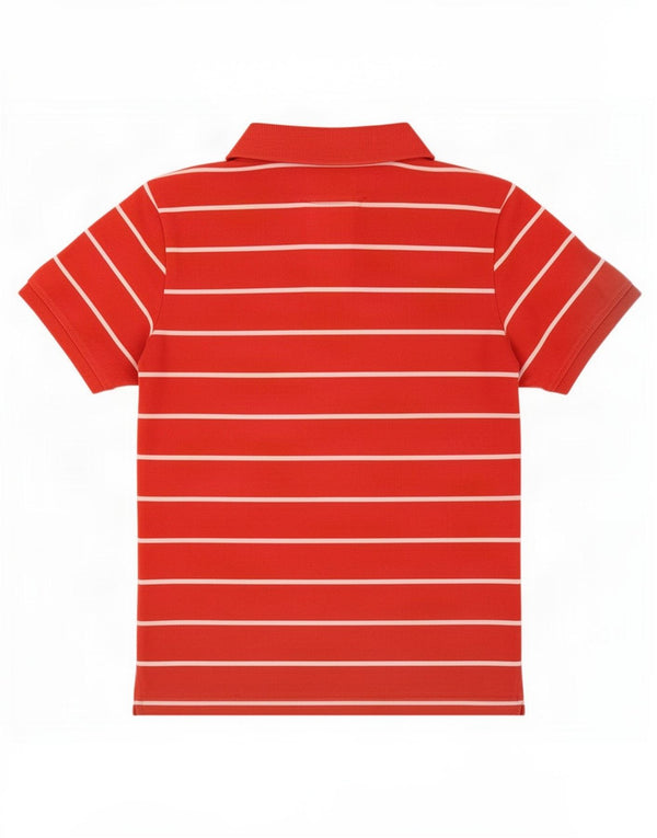 Crew Clothing Polo da uomo in cotone a righe rosse medie