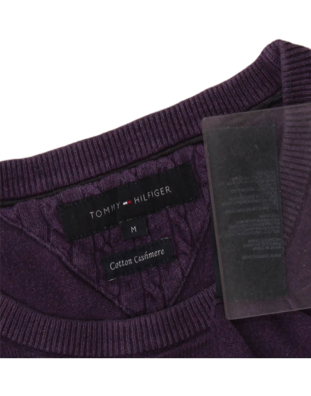 Maglione maglione girocollo da uomo Tommy Hilfiger cotone viola medio