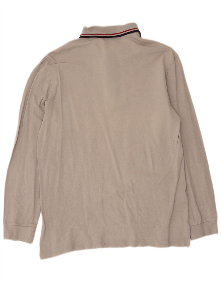 Polo da uomo a maniche lunghe Fred Perry in cotone grigio medio classico