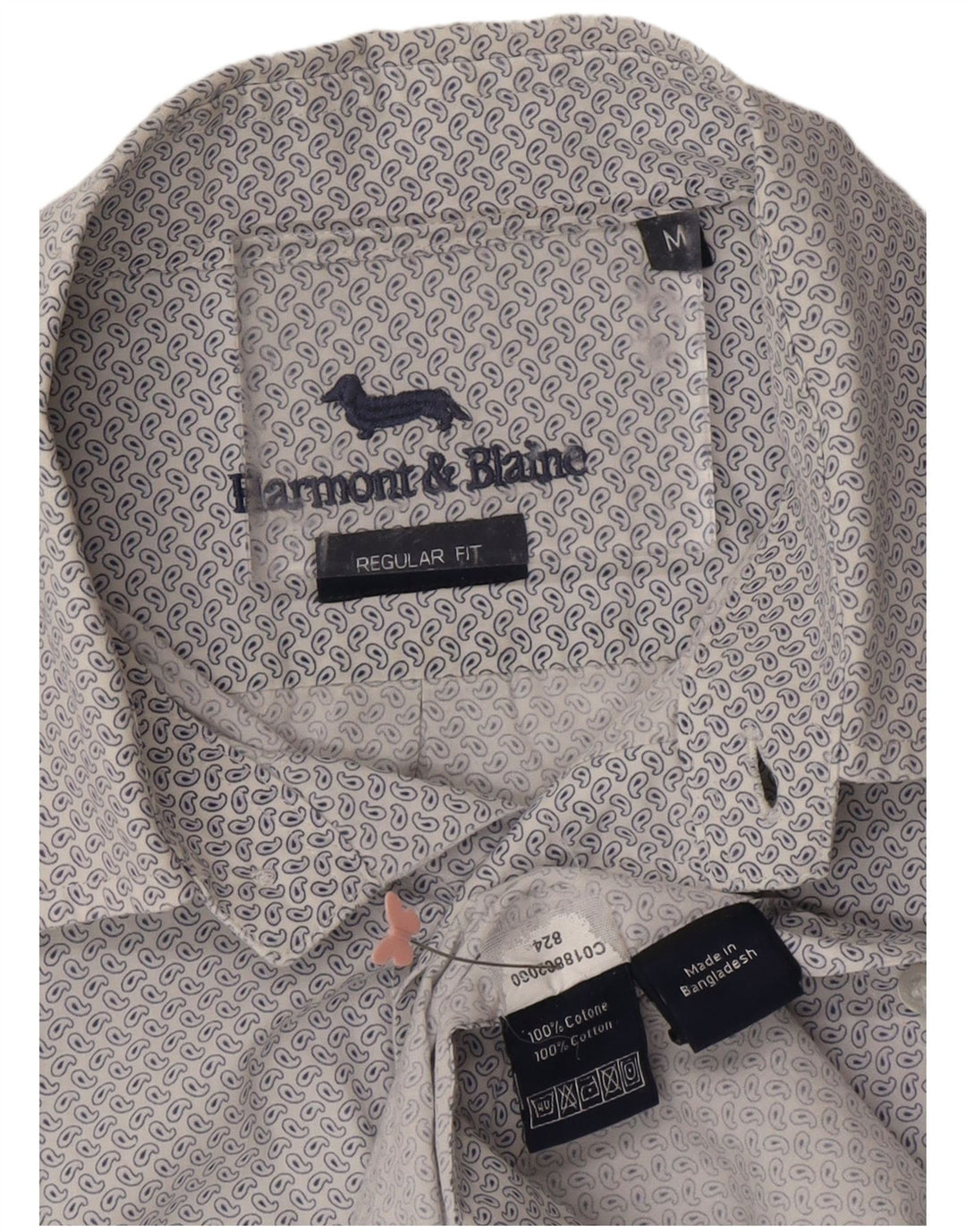 Camicia da uomo dalla vestibilità regolare HARMONT & BLAINE in cotone cachemire bianco medio