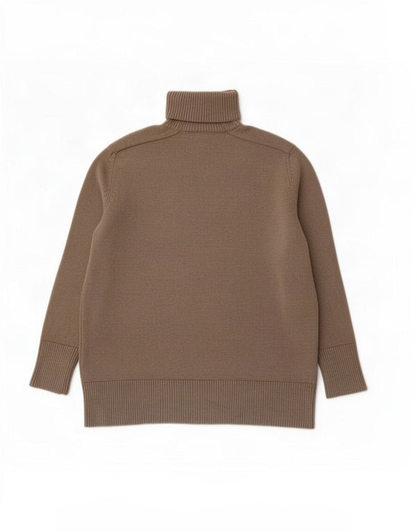 Maglione maglione oversize con collo alto da donna Zara UK 10 piccolo in viscosa kaki