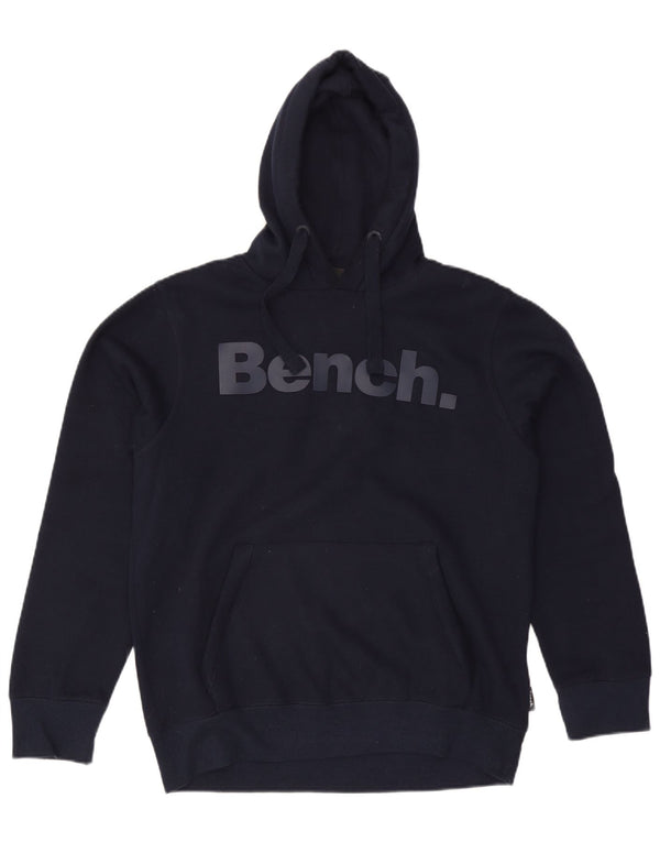 Maglione con cappuccio grafico da uomo BENCH grande in cotone blu navy