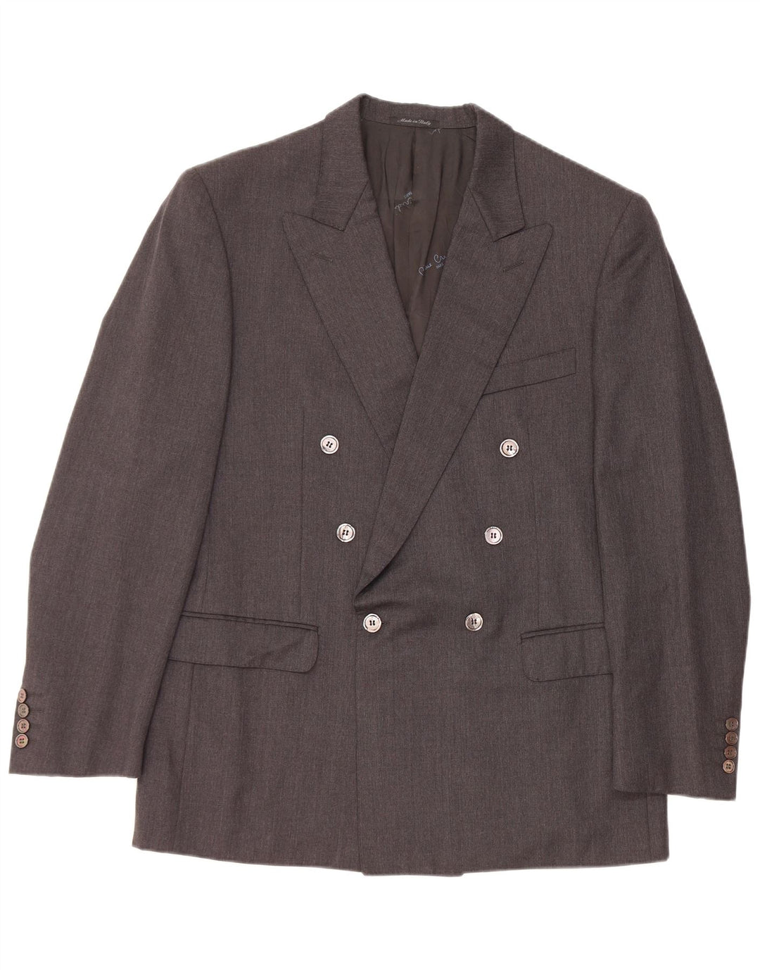 PIERRE CARDIN Giacca blazer doppiopetto da uomo EU 50 Large Grey Wool