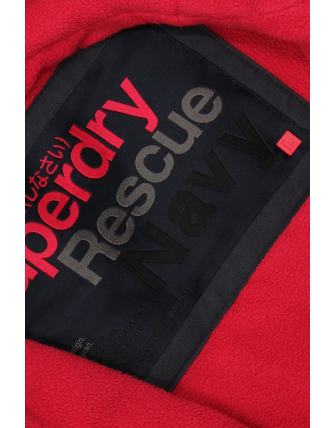 Giacca parka da donna con cappuccio SUPERDRY UK 16 grande nylon blu navy