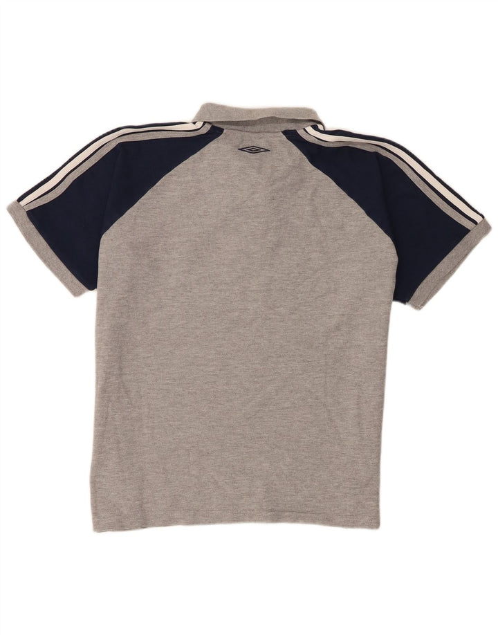Polo Umbro da uomo in cotone color block grigio medio