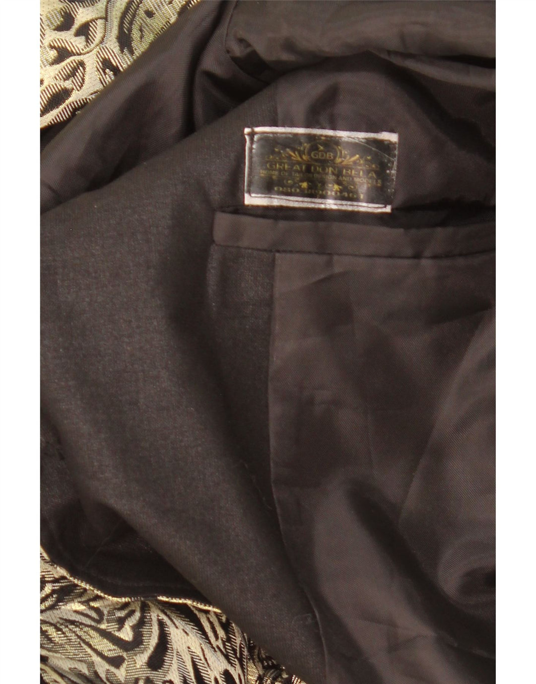 Giacca blazer vintage da uomo a 1 bottone UK 38 Paisley oro medio
