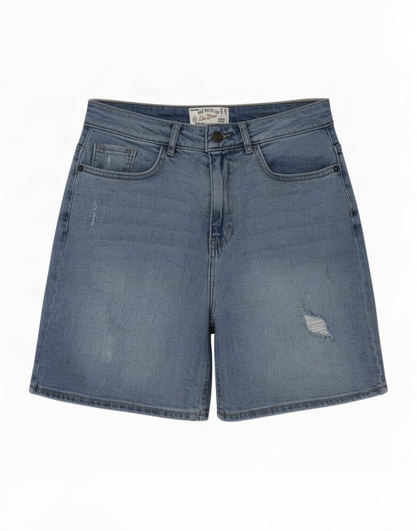 Fat Face Womens Darley High Waist Denim Shorts UK 10 Small W28 Blue