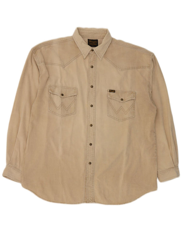 Camicia da uomo in velluto a coste Wrangler 2XL cotone beige