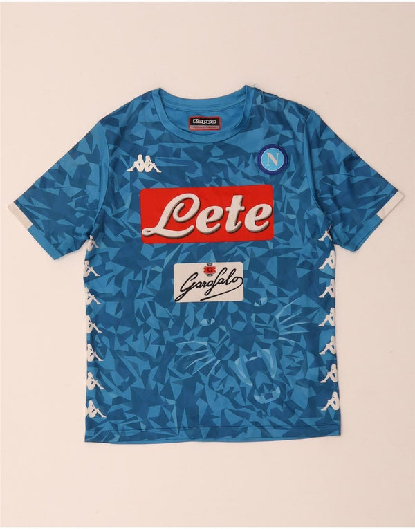 T-shirt grafica Kappa da bambino Napoli 9-10 anni in poliestere geometrico blu