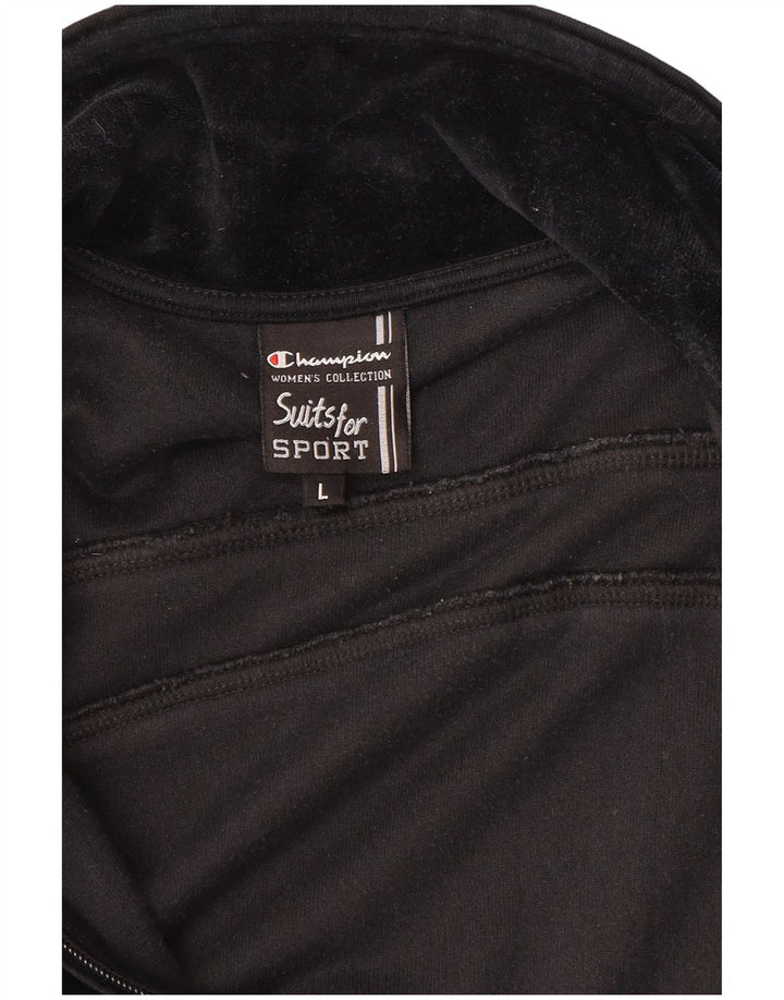 Giacca superiore della tuta in velluto da donna Champion UK 14 grande nera