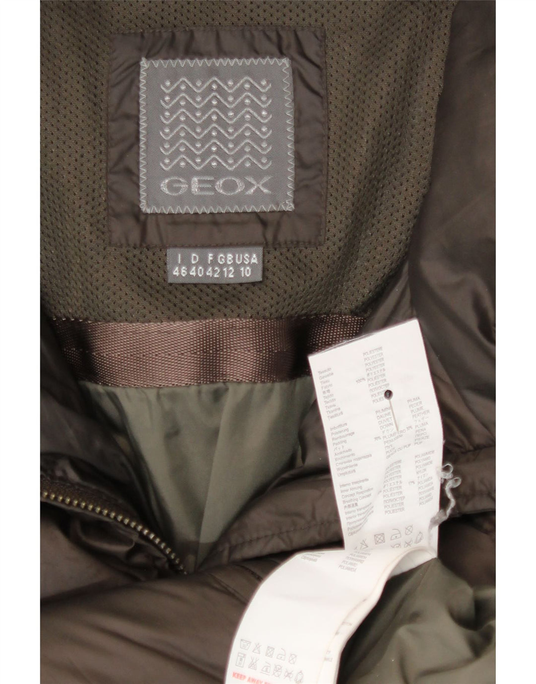 Cappotto imbottito con cappuccio da donna Geox UK 12 Poliestere marrone medio