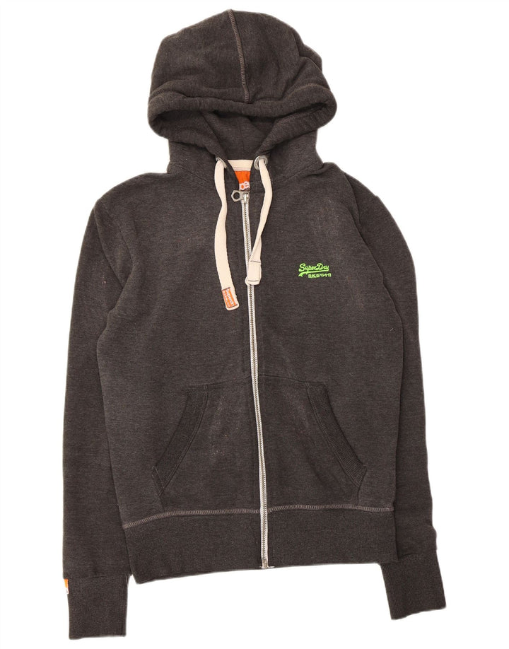 Maglione con cappuccio e zip da uomo Superdry piccolo in cotone grigio