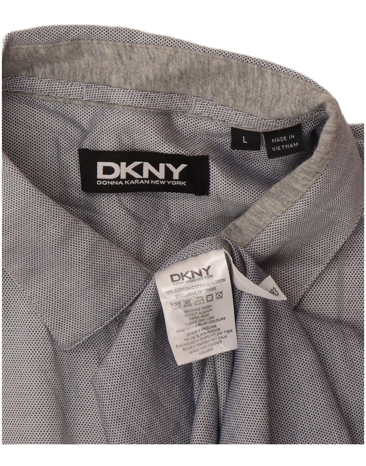 Camicia da uomo Dkny grande in cotone grigio