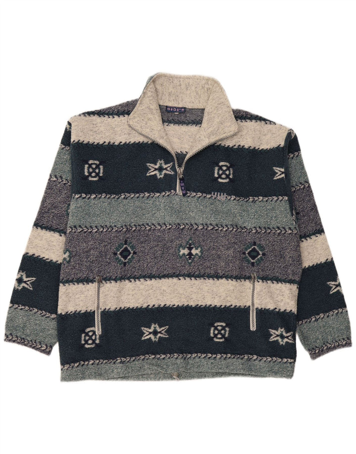 Maglione da uomo con collo con zip di Gigi 2XL Fair Isle multicolore