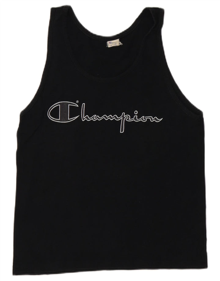 Canotta grafica da donna CHAMPION UK 10 piccola in cotone nero