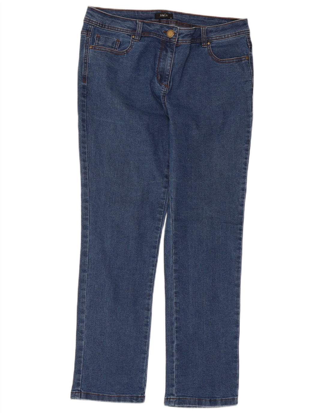 Jeans slim da donna M&Co UK 12 medio W34 L28 cotone blu