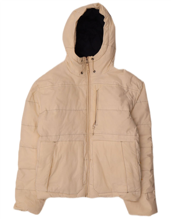 Giacca imbottita oversize con cappuccio da donna Murphy & Nye UK 16 grande cotone beige