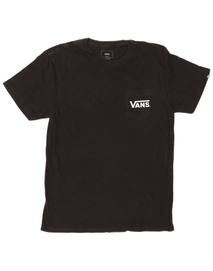 T-shirt grafica personalizzata da uomo VANS Top in cotone nero medio