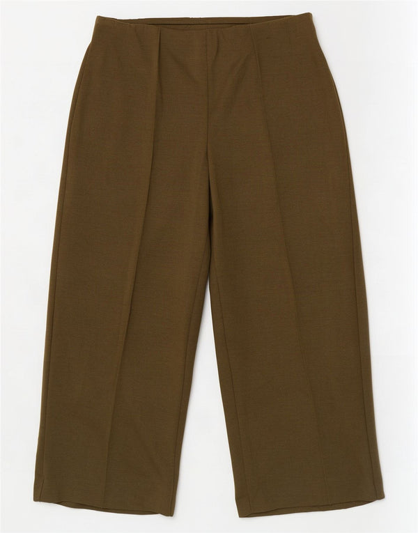 Pantaloni corti da donna Marks & Spencer a gamba larga UK 14 Large W34 L25 Cachi