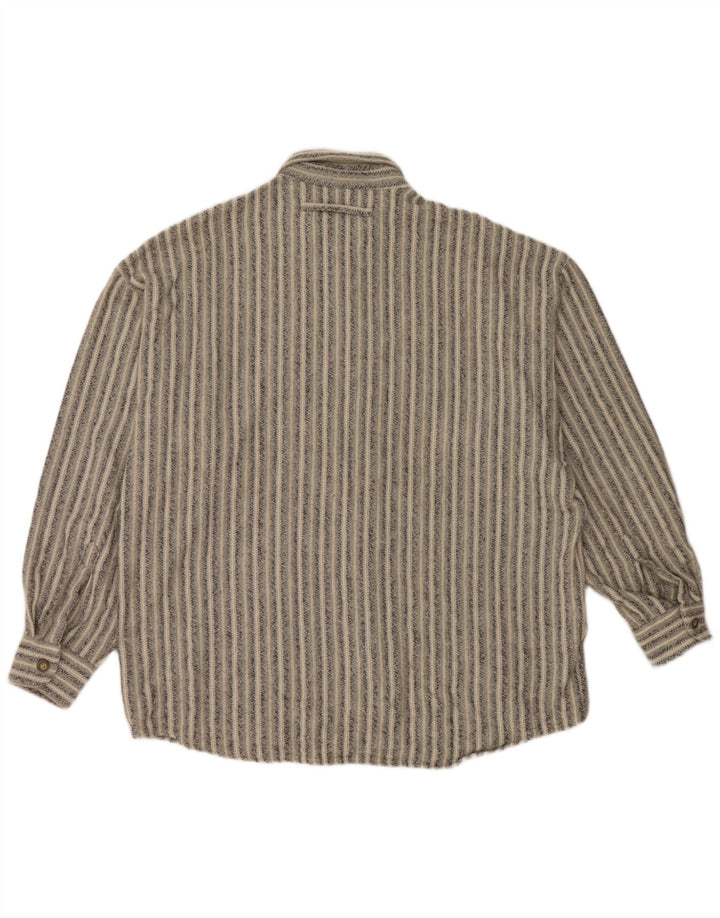 Camicia da uomo in flanella HAUPT taglia 41/42 grande cotone gessato grigio