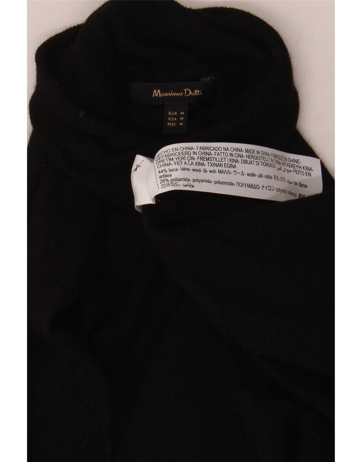 Maglione maglione da donna a collo alto Massimo Dutti UK 14 lana nera media