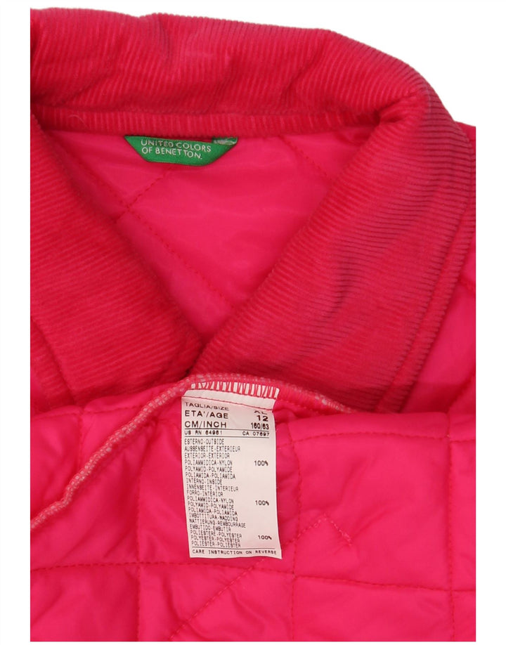 Giacca trapuntata per bambina BENETTON 11-12 anni XL Rosa Poliammide