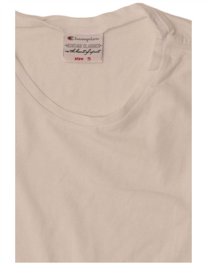 T-shirt corta Champion Heritage Classics da donna UK 8 piccola bianca