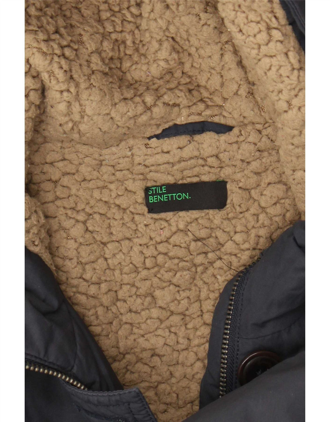 Giacca Parka da donna Benetton UK 14 medio blu navy