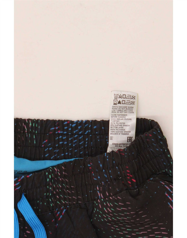 Pantaloncini sportivi da donna Marks & Spencer UK 8 piccoli poliestere maculato nero