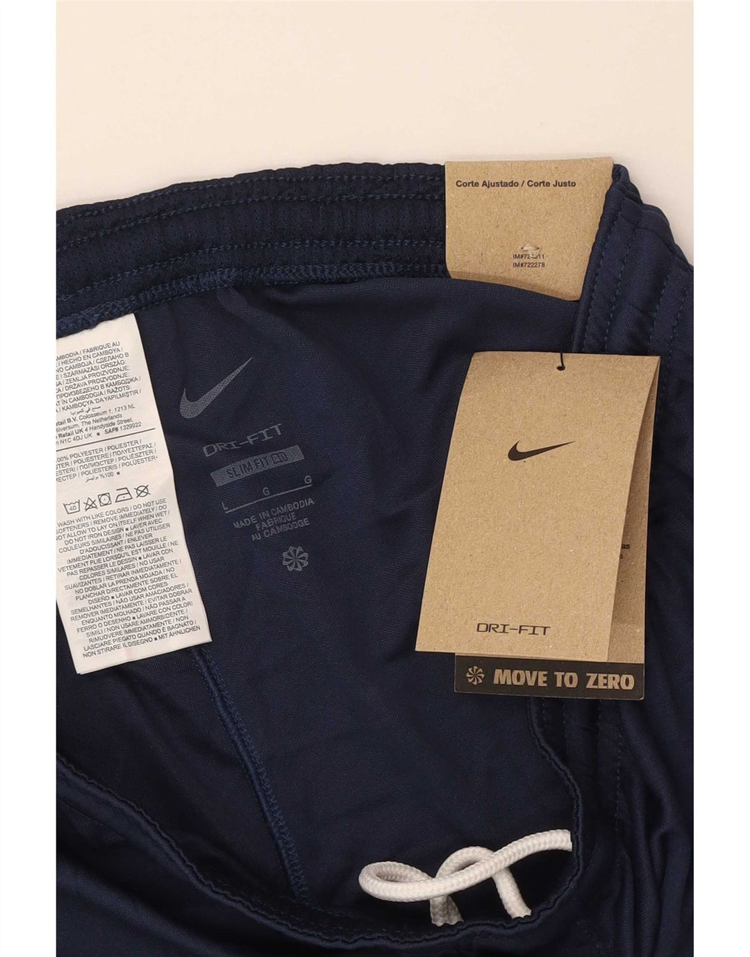 Pantaloncini sportivi Nike da uomo Dri Fit grandi in poliestere blu navy