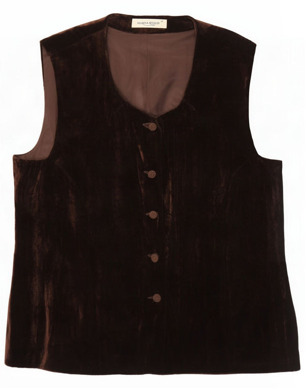 Marina Rinaldi Gilet da donna in velluto taglia 25 Large Marrone