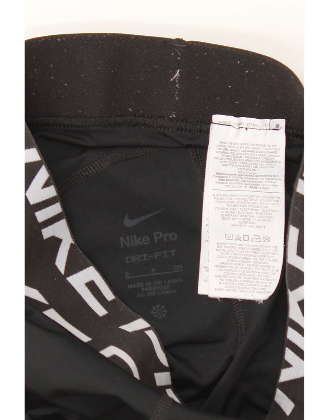Leggings grafici Nike da donna Dri Fit UK 8 piccoli poliestere nero