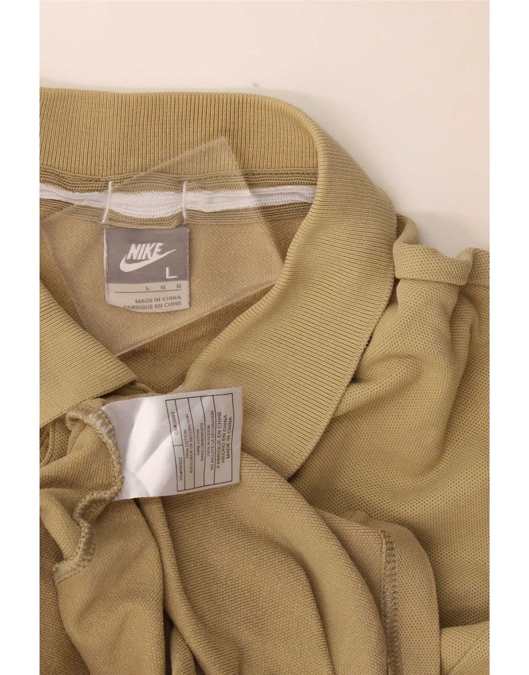 Polo Nike da uomo grande in cotone kaki