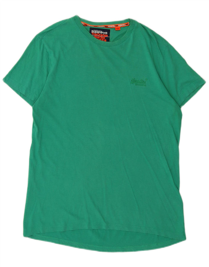T-shirt da uomo SUPERDRY Top grande in cotone verde