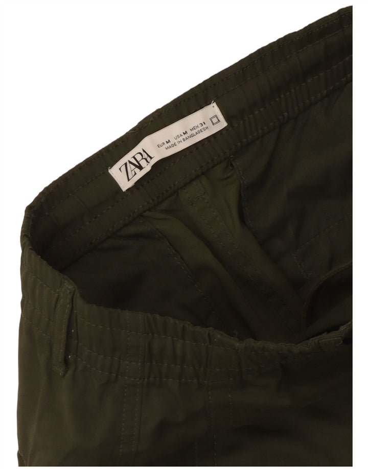 Pantaloni cargo da donna Zara Crop Joggers medi W31 L25 Cachi
