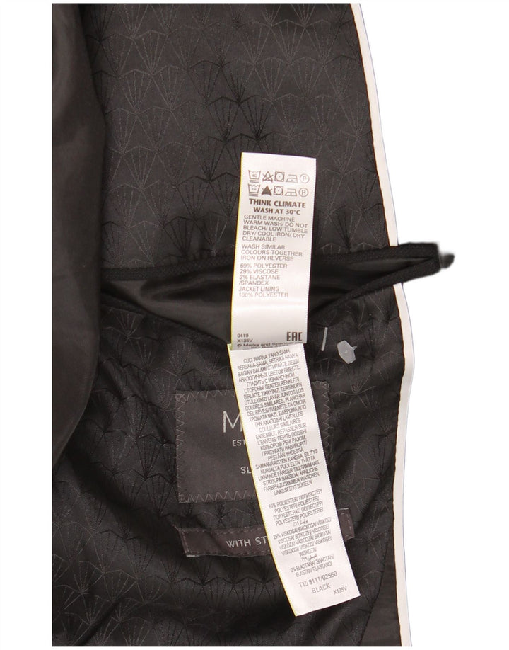 Giacca blazer a 1 bottone da uomo Marks & Spencer UK 42 grande poliestere nero