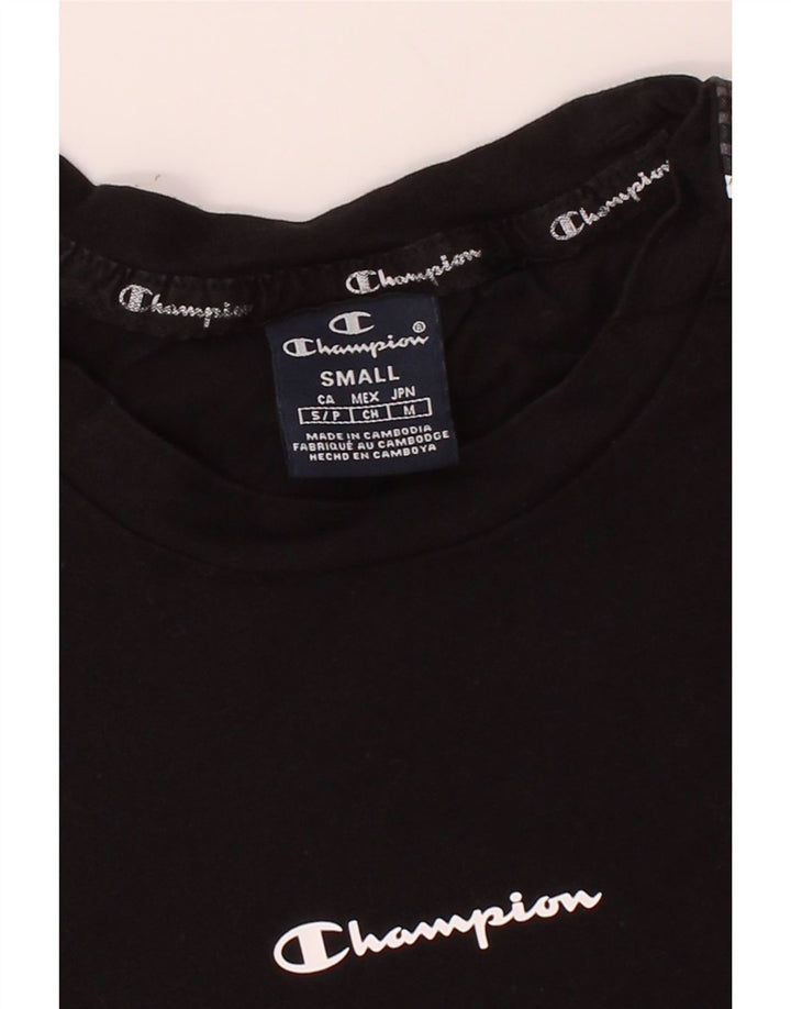 CHAMPION Mens Graphic T-Shirt Top Small Black Cotton Vintage Champion and Second-Hand Champion from Messina Hembry 