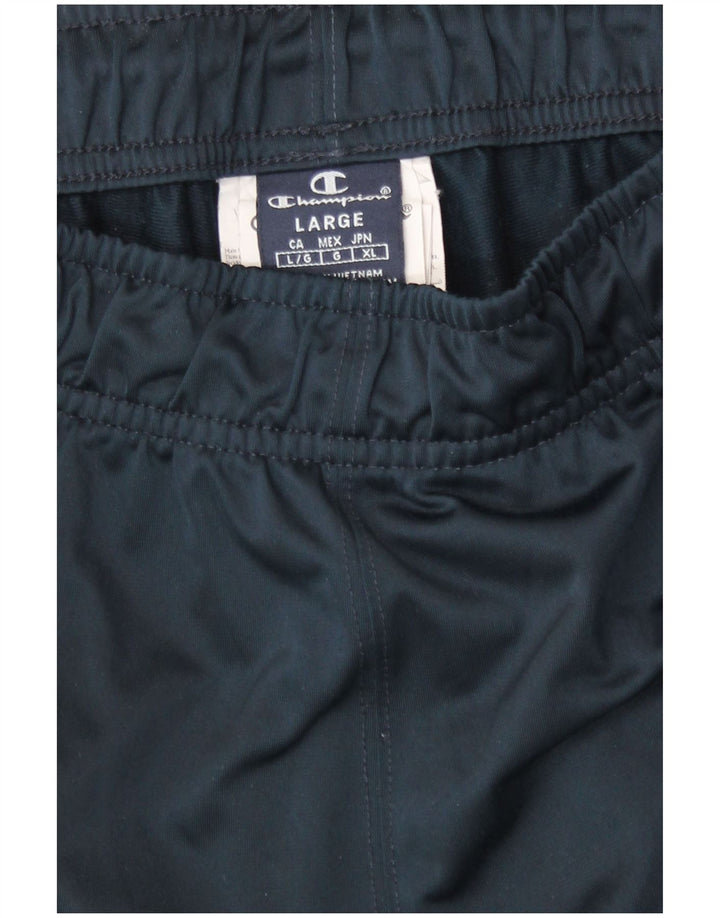 Pantaloni da tuta con grafica da uomo Champion, pantaloni da jogging, grandi, in poliestere blu navy