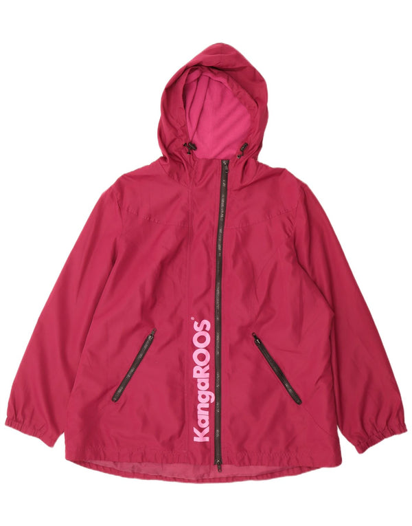 Giacca antipioggia con cappuccio grafica da donna Kangaroos UK 22 3XL Poliestere bordeaux