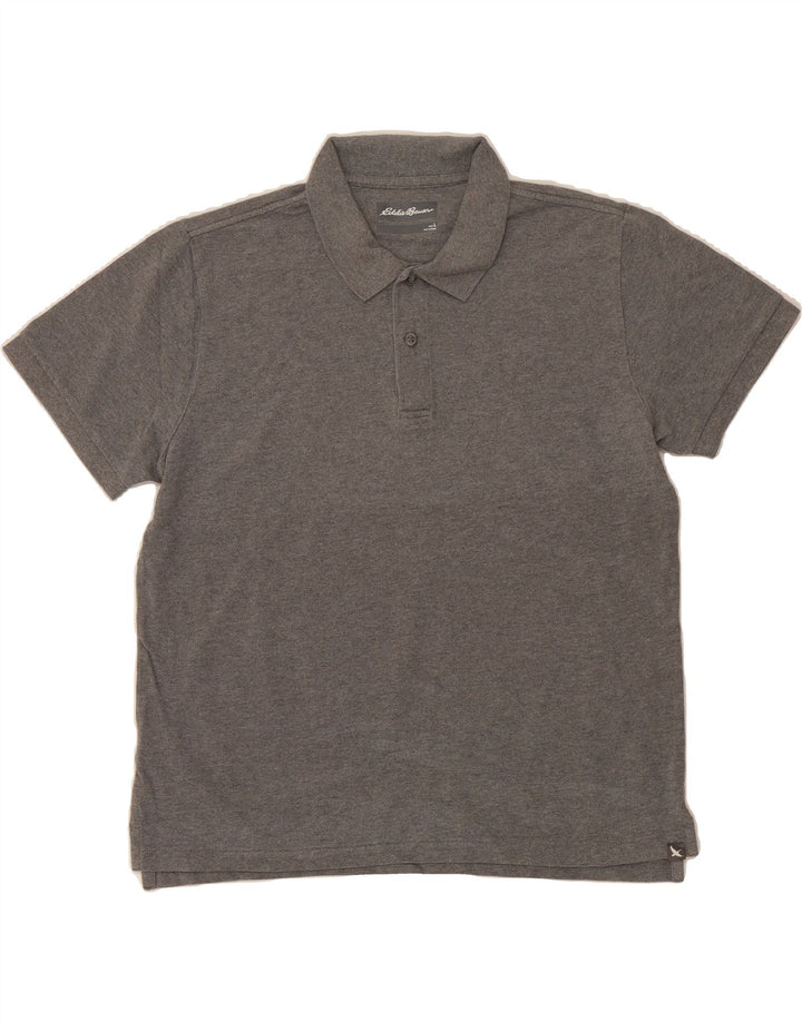 EDDIE BAUER Mens Polo Shirt Large Grey Cotton Vintage Eddie Bauer and Second-Hand Eddie Bauer from Messina Hembry 