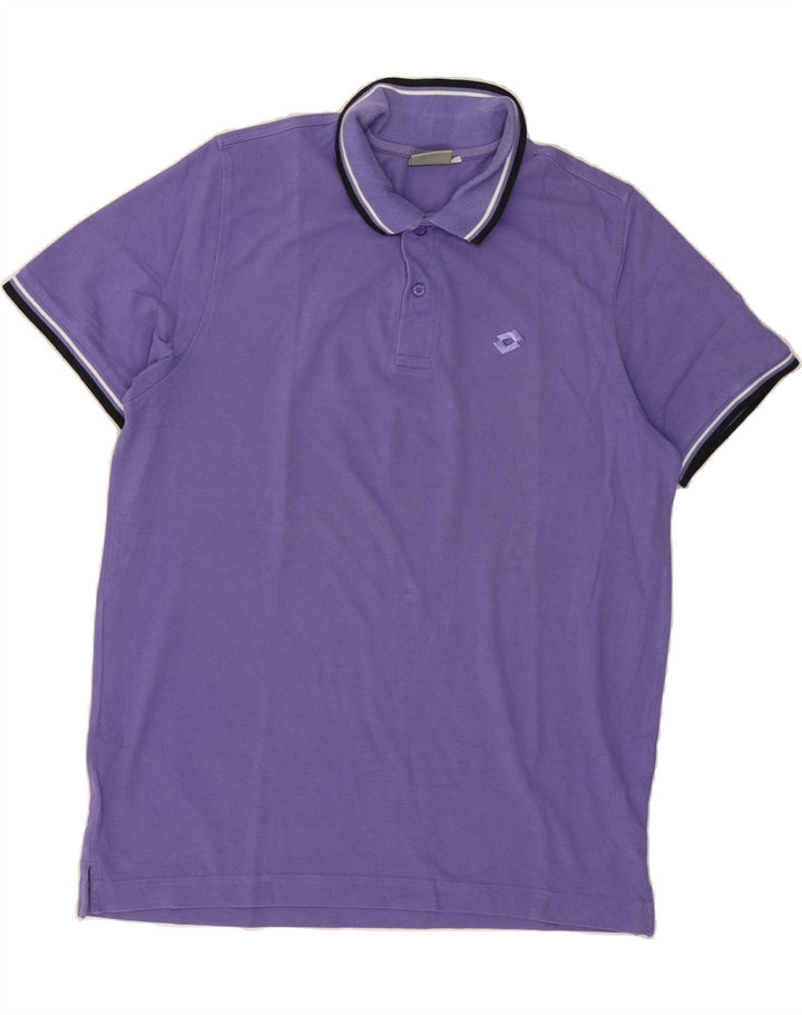 LOTTO Mens Polo Shirt Large Purple Cotton Vintage Lotto and Second-Hand Lotto from Messina Hembry 